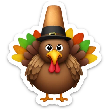 Turkey wearing a turkey hat sticker