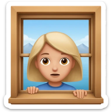 peeping out a window sticker