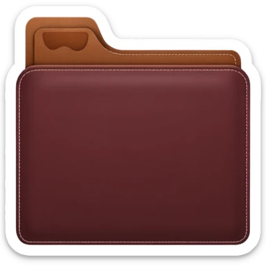 create a dark maroon folder emoji simple with transparent background sticker