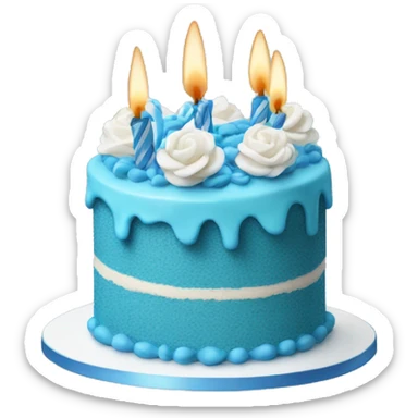 Blue birthday cake sticker