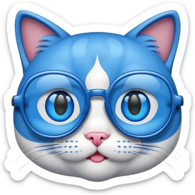 Un gato con lentes azules sticker