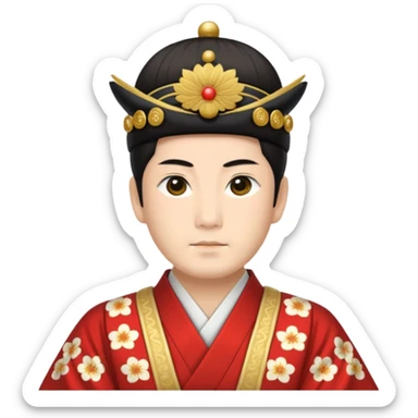 japanese emperor with traditional japanese attire sticker