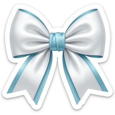 white satin bow sticker