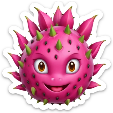 Dragon fruit emoji not spiny outside of dragonfruit  sticker
