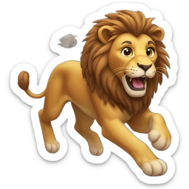Lion runing sticker
