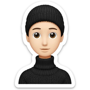 long-necked black knitwear sticker