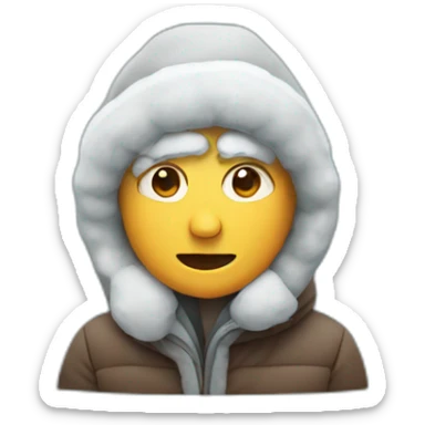 person who is cold with snow  sticker