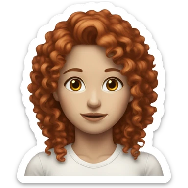 white skin red head brown eyes female curly hair skinny sticker