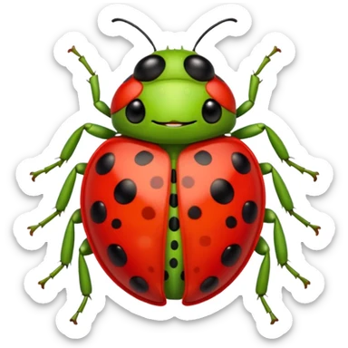 lime cute ladybug sticker