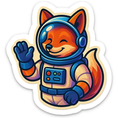 fox astronaut sticker