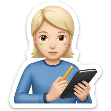 create a realistic emoji of a person with a protocol in his hand writing something down sticker