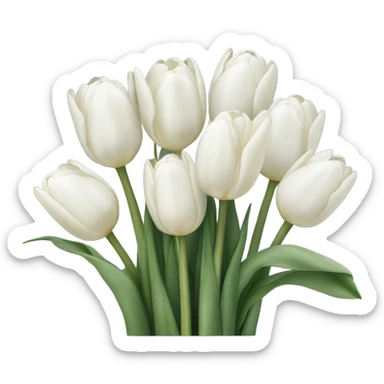 white tulip bouquet  sticker