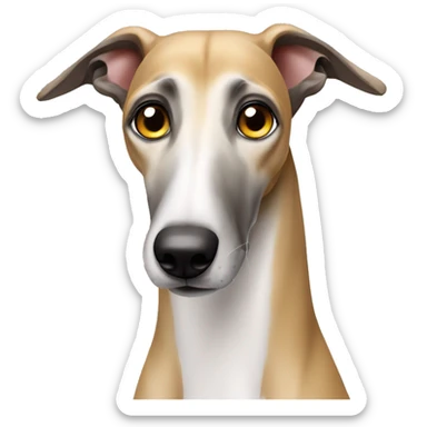 Russian greyhound dog with a very long nose sticker
