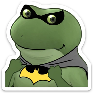 batman character bufo frog meme style sticker