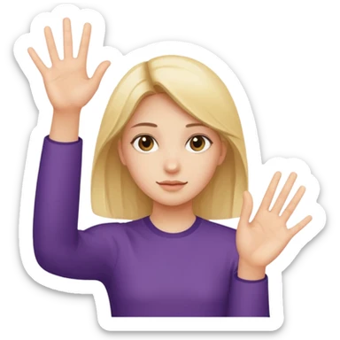 Fille avec un 6 sur une main et un 7 sur l'autre sticker