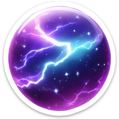crystal magic ball with lightning galaxy sticker