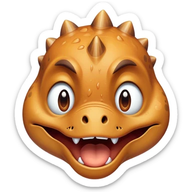 face of a dinosaur crying out loud with tears sticker