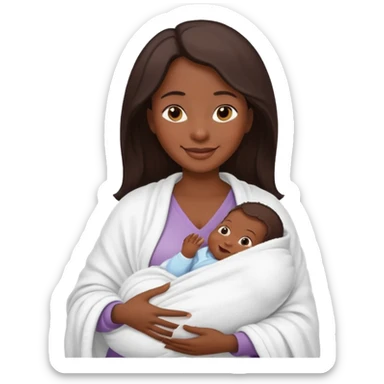 dark skinned mother with one newborn baby sticker