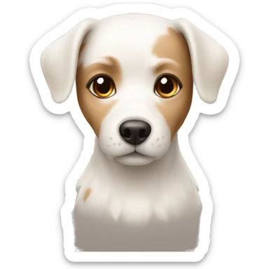 Little white dog with tan patches sticker