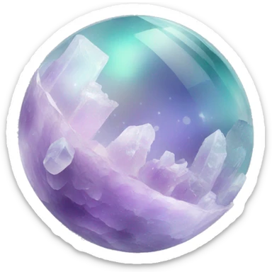 Pastel white iridescent fluorite crystal orb sticker