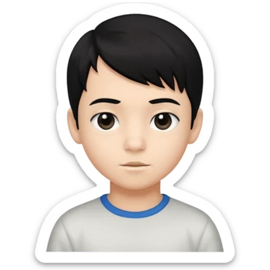 7 yaş siyah göz siyah saç erkek çocuk beyaz tenli sticker