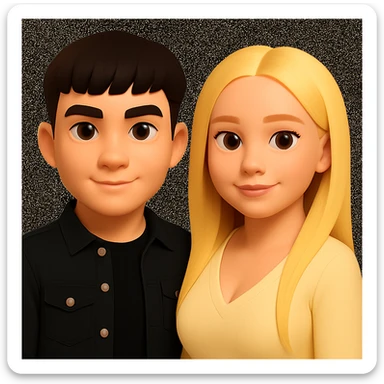 Slightly increase the volume of the upper body of the girl, slightly turn her to face forward, and make the skin color uniform. Maintain the cartoonish 3D style in the edit. sticker