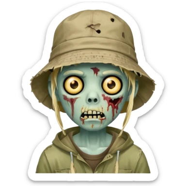 bucket hat zombie sticker