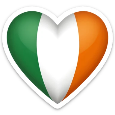 irish flag heart  sticker