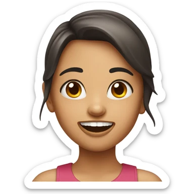 Girl with large two front teeth sticker