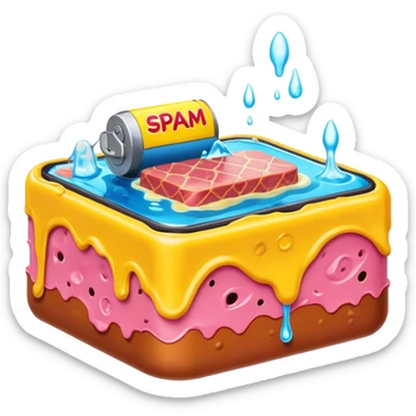spam land surreal dali style melting spam  watch landscape sticker