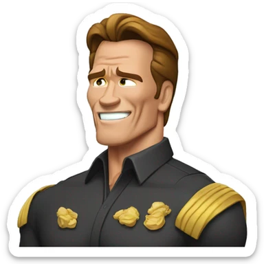 Elinde tabanca tutan Arnold schwarzenegger sticker