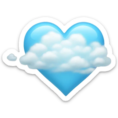 Light blue heart with clouds sticker
