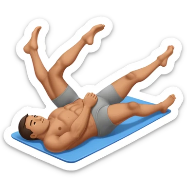 man lying-down-on-back weighted glute-bridges sticker