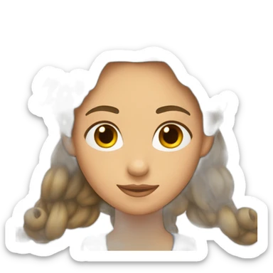 mujer con mechas rubias en el pelo sticker