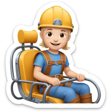 Icone un viking enfant qui sourie et qui est dans un roller coaster  sticker