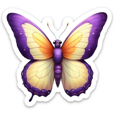 Cinematic Cheeky Butterfly Portrait Emoji, Head tilted dramatically with an exaggeratedly surprised expression, featuring a petite, vibrant body with wide, comically expressive eyes full of playful mischief and animated, fluttering wings, Simplified yet hilariously expressive features, highly detailed, glowing with a slightly sassy pastel glow, high shine, dramatic yet playful, stylized with an air of cheeky garden mischief, soft glowing outline, capturing the essence of a meme-worthy butterfly that looks ready to flutter its way into viral fame! sticker