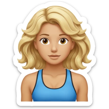 iOS 18 aesthetic wavy blondie girl gym sticker