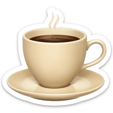 classic light beige coffee cup and saucer sticker