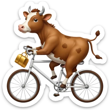 Cow on a cycle sticker