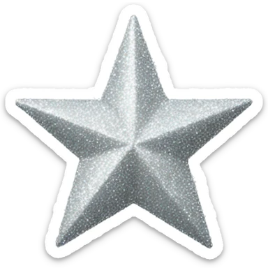 Silver glitter star sticker