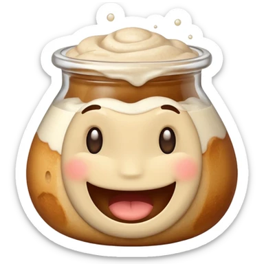 Sourdough starter emoji with face sticker