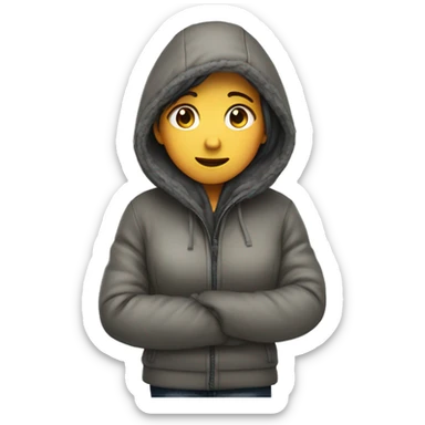 girl getting cold cause she forgot her jacket sticker