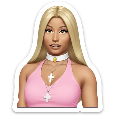 blonde girl with cross necklace sticker