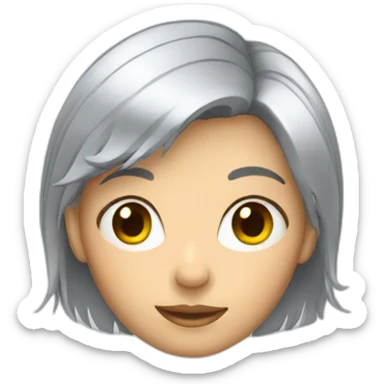 silver hair girl sticker