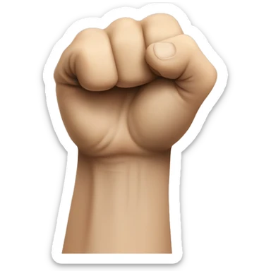 a human fist coming at your in a vertical alignm sticker