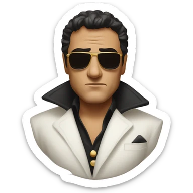 Tony Montana sunglasses serious with the world in his hands sticker