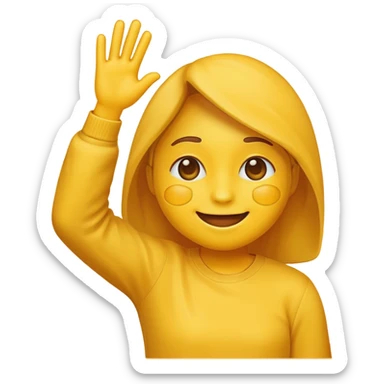 Yellow emoji dabbing sticker