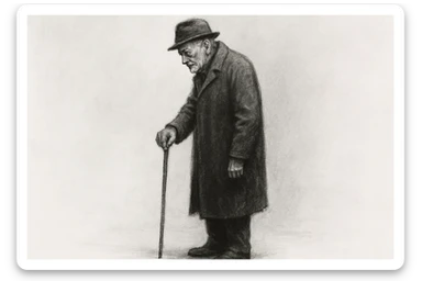 oldiga qarab turgan odamni tasvirlb ber sticker