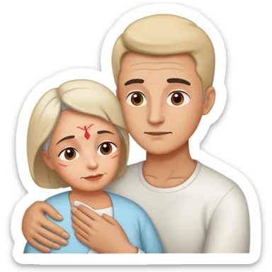 Man caring for sick mother in law  sticker