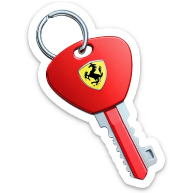 red Ferrari key with a black background sticker